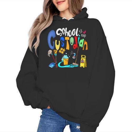 We Heart Love Our School Custodian For Teacher & Kids Women's Hoodie - teacherstshirts.com AU