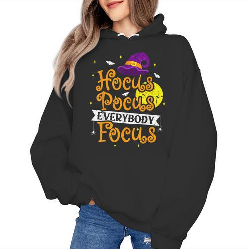 Hocus Pocus Everybody Focus Halloween Teacher Men Women Kids Women's Hoodie - teacherstshirts.com CA