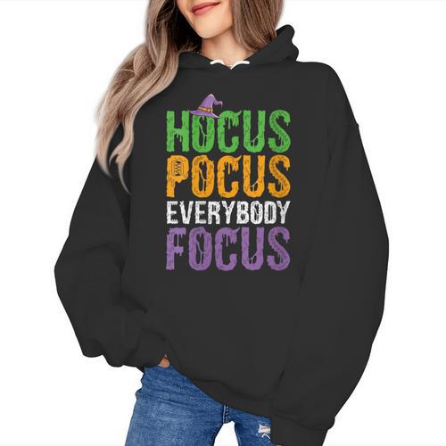 Hocus Pocus Everybody Focus Teacher Halloween Women's Hoodie - teacherstshirts.com CA