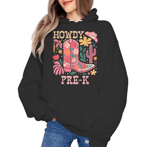 Howdy Pre-K Cowgirls Teacher Back To School Women's Hoodie - teacherstshirts.com AU