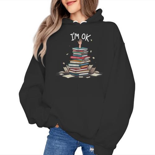 I'm Ok Read Book Reading Nerd Librarian Teacher School Women's Hoodie - teacherstshirts.com AU