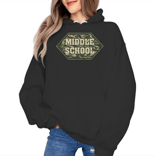 Middle School Camo Retro Back To School Teachers Women's Hoodie - teacherstshirts.com UK