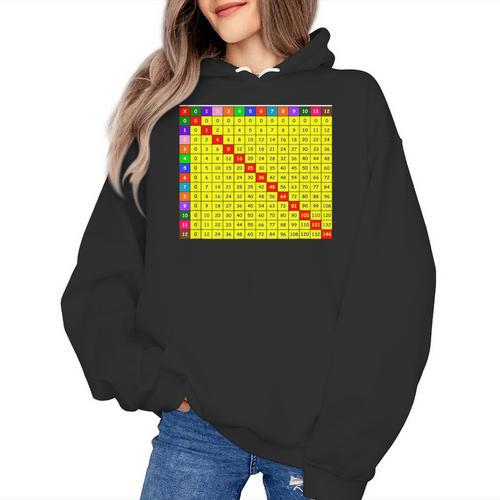 Multiplication Table Chart Math Shirt Teacher Student Outfit For Men Women Girls Kids Women's Hoodie - teacherstshirts.com UK