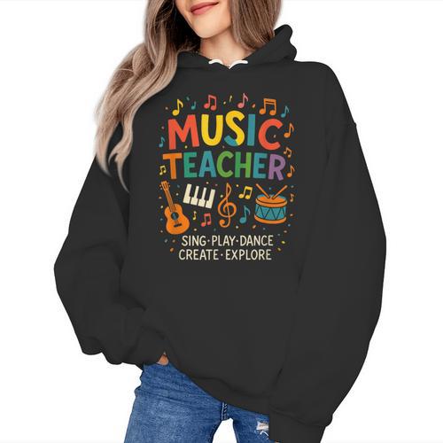 Music Teacher Music Sing Play Dance Choir Piano Women's Hoodie - teacherstshirts.com UK