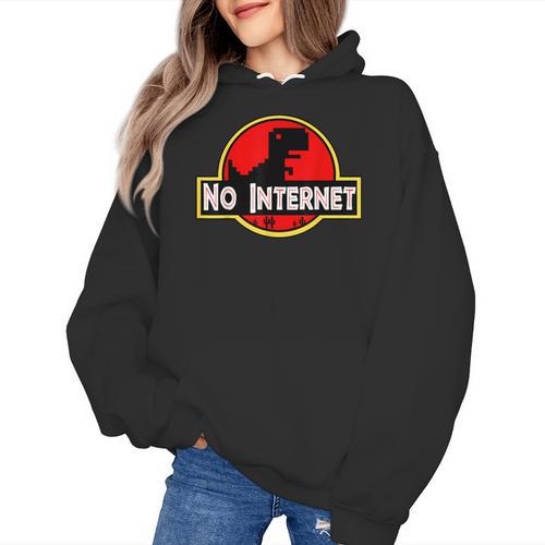 Nerdy No Internet Dinosaur Computer Science Teacher Women's Hoodie - teacherstshirts.com AU