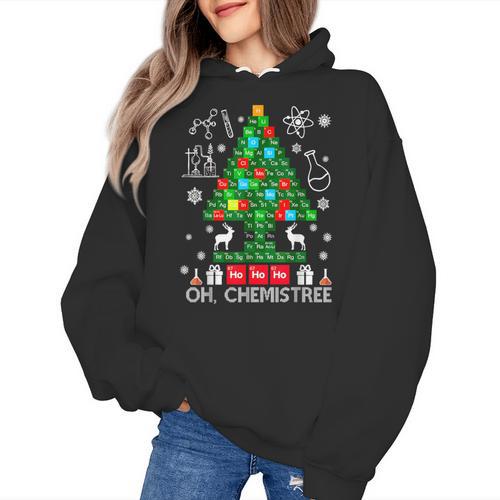 Oh Chemistree Scientist Chemical Christmas Xmas Teacher Women's Hoodie - teacherstshirts.com CA
