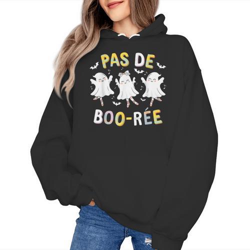 Pas De BOO-Rée Ghost Ballet Dancer Halloween Dance Teacher Women's Hoodie - teacherstshirts.com CA