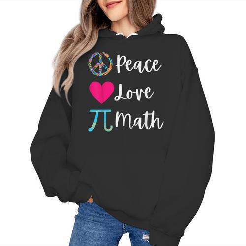 Peace Love Math Maths Teacher Pi Symbol Men Women Women's Hoodie - teacherstshirts.com