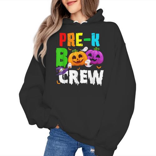 Pre K Boo Crew Halloween Costume Teachers Kids Women's Hoodie - teacherstshirts.com DE
