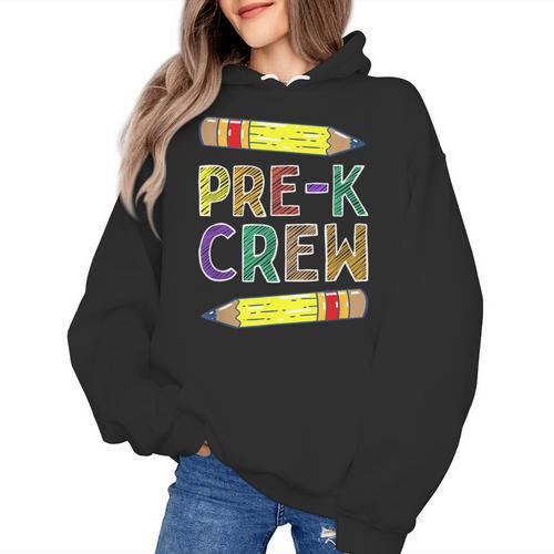 Pre-K Crew PreK Teachers Back To School Women's Hoodie - teacherstshirts.com UK