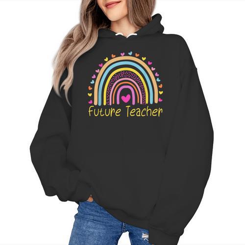 Pre-K Preschool Kindergarten Future Teacher Rainbow Women's Hoodie - teacherstshirts.com CA