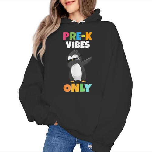 Pre-K Vibes Only Penguin Teachers Kids Back To School Women's Hoodie - teacherstshirts.com CA