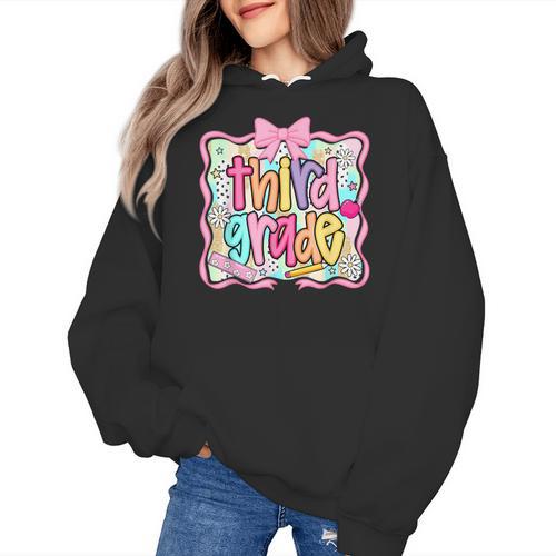 Preppy Third Grade Back To School Teacher Girl Kid Women's Hoodie - teacherstshirts.com DE