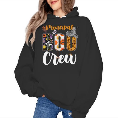 Principal Boo Crew Ghost Halloween Teachers School Matching Women's Hoodie - teacherstshirts.com AU