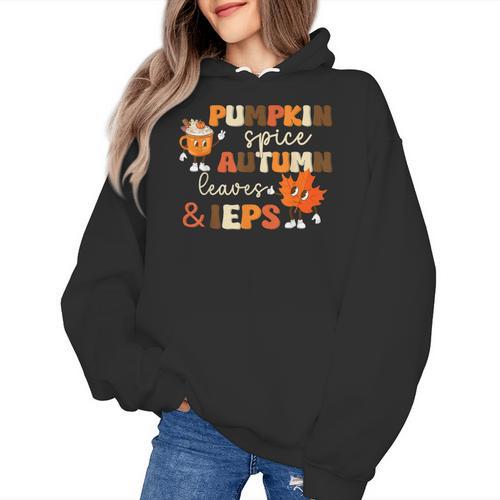 Pumpkin Spice Autumn Leaves IEPS Sped Teacher Fall Women's Hoodie - teacherstshirts.com AU