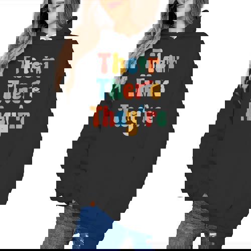 There Their They&#x27;Re English Class Grammar Joke Teacher Women&#x27;s Hoodie - teacherstshirts.com