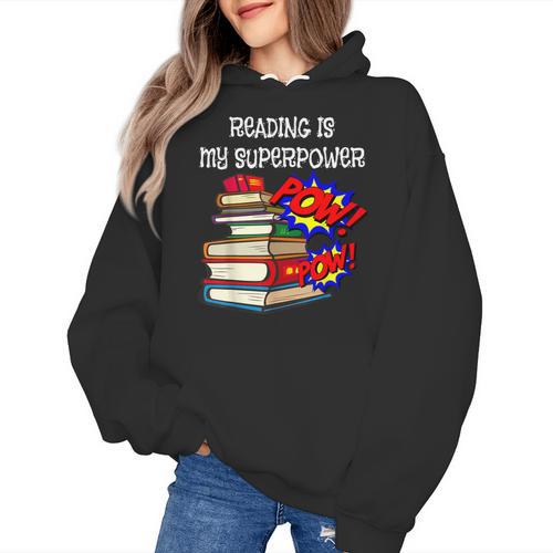 Reading Is My Super Power Superhero Best English Teacher Women's Hoodie - teacherstshirts.com