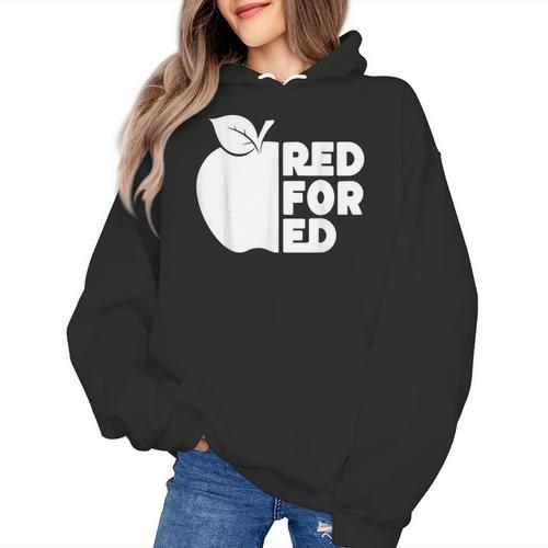 Red For Ed Teacher Support Public Education For Men Women Kids Women's Hoodie - teacherstshirts.com AU