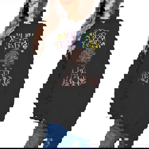 Retro BIOLOGY TEACHERS LOVE BRAINS This Is My Scary STEM Women&#x27;s Hoodie - teacherstshirts.com