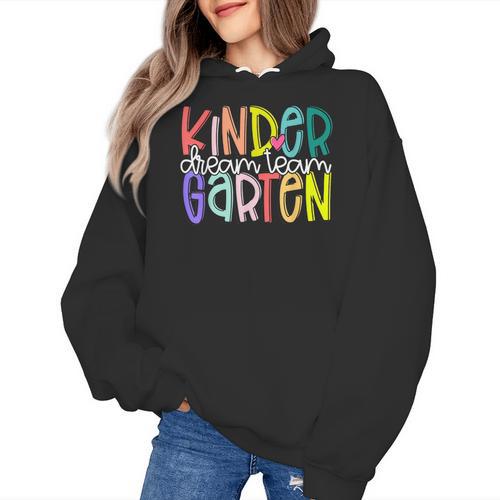 Retro Kindergarten Dream Team Back To School Teacher Kids Women's Hoodie - teacherstshirts.com CA