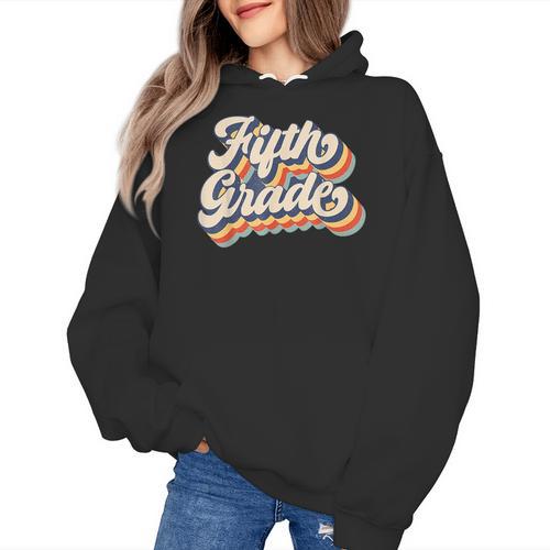 Retro Sunset Fifth Grade Teacher & Student Back To School Women's Hoodie - teacherstshirts.com