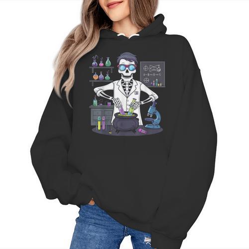 Science Teacher Halloween Skeleton Scientist Chemistry Women's Hoodie - teacherstshirts.com