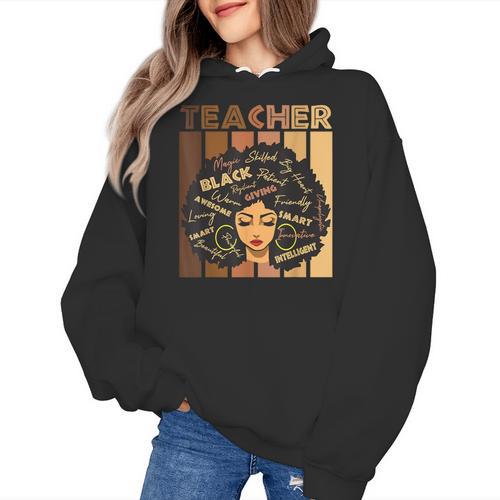 Smart Teacher Afro Girl Melanin African American Wowen Women's Hoodie - teacherstshirts.com AU