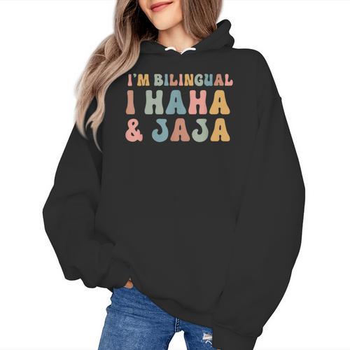 Spanish Teacher Groovy I'm Bilingual I Haha And Jaja Women's Hoodie - teacherstshirts.com UK