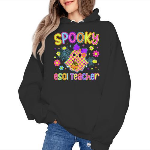 Spooky ESOL Teacher Halloween ESOL Teaching Coquette Women's Hoodie - teacherstshirts.com AU