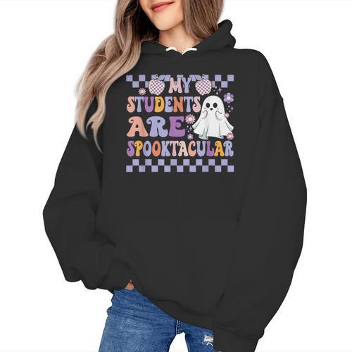 My Students Are Spooktacular Teacher Halloween Vibes Women's Hoodie - teacherstshirts.com UK