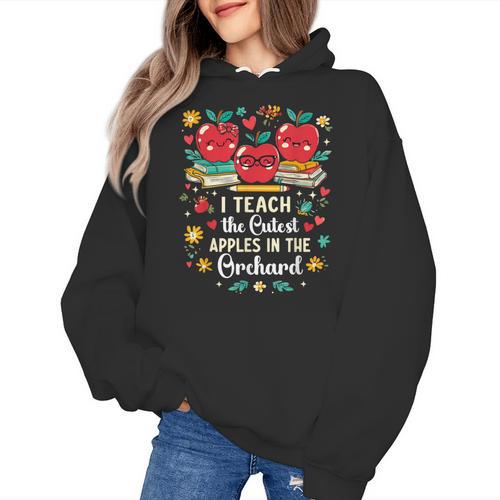 I Teach The Cutest Apples In The Orchard Cute Fall Teacher Women's Hoodie - teacherstshirts.com AU