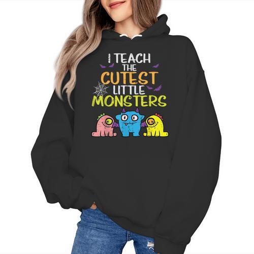 I Teach Cutest Little Monsters Halloween Teacher Men Women Women's Hoodie - teacherstshirts.com UK