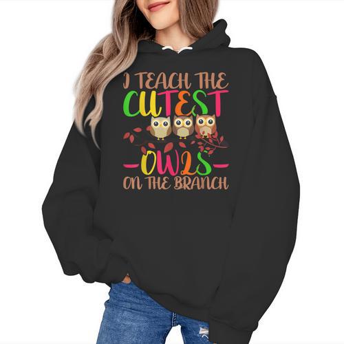 I Teach The Cutest Owls Christmas Or Teachers Day Women's Hoodie - teacherstshirts.com UK