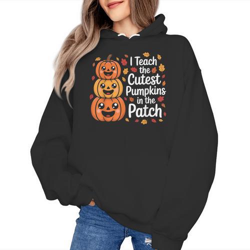 i Teach The Cutest Pumpkins In The Patch Teacher Halloween Women's Hoodie - teacherstshirts.com DE