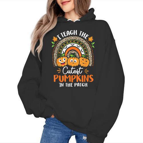 I Teach The Cutest Pumpkins In The Patch Teacher Halloween Women's Hoodie - teacherstshirts.com DE