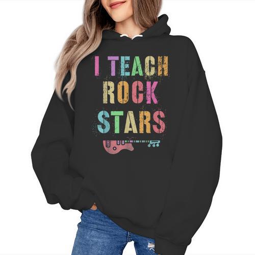 I TEACH ROCKSTARS Band Vibes Teacher Rocks My Music Teaching Women's Hoodie - teacherstshirts.com CA