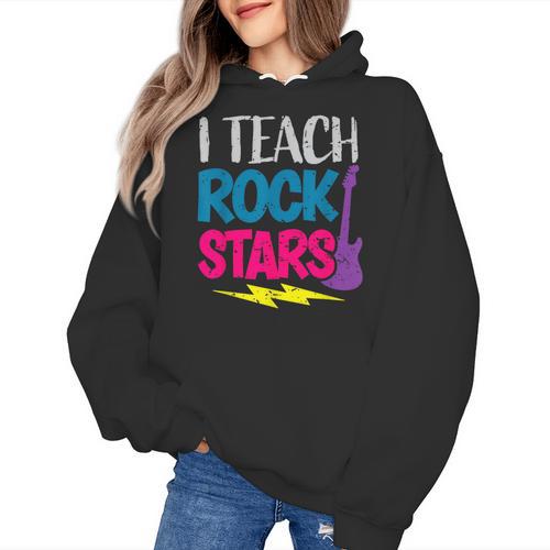 I Teach Rockstars Tee Orchestra Music Teacher Back To School Women's Hoodie - teacherstshirts.com CA