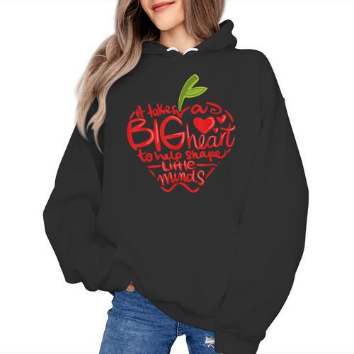 Teacher Day T Shirt Appreciation Day Apple Teach Learn Women's Hoodie - teacherstshirts.com CA