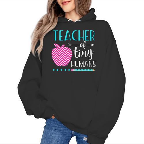 Teacher Of Tiny Humans Preschool Pre K Kindergarten Teacher Women's Hoodie - teacherstshirts.com