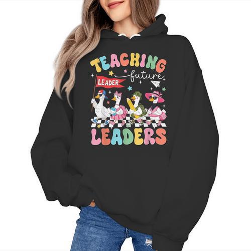 Teaching Future Leaders Groovy Teacher Back To School Women's Hoodie - teacherstshirts.com