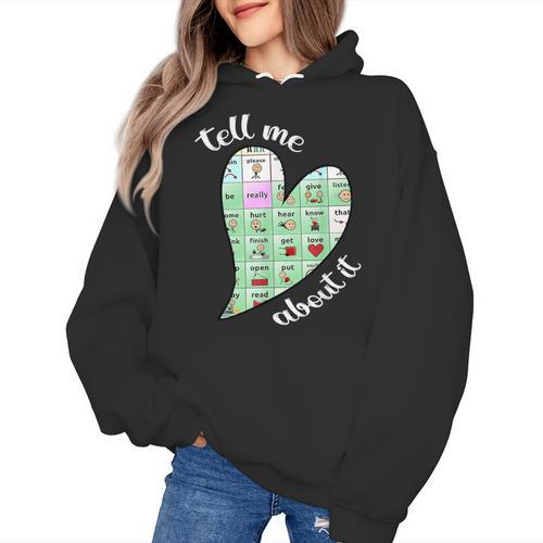 Tell Me About It Speech Pathology Aac Sped Teacher Women's Hoodie - teacherstshirts.com AU