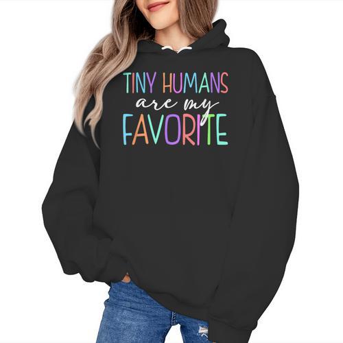 Tiny Humans Are My Favorite Daycare Provider Teacher Daycare Women's Hoodie - teacherstshirts.com AU