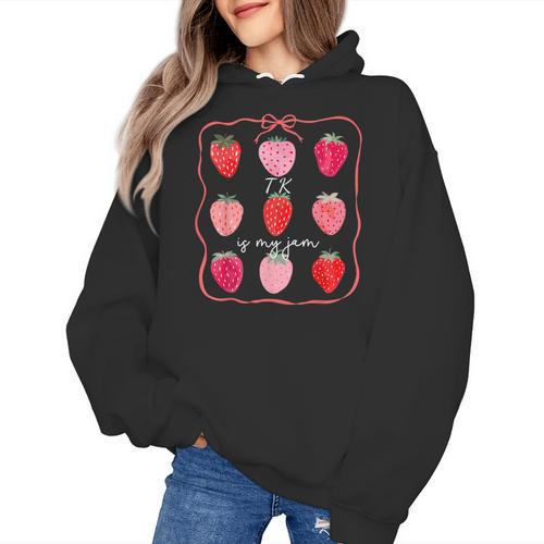 TK Is My Jam Transitional Kindergarten TK Teacher Strawberry Women's Hoodie - teacherstshirts.com UK