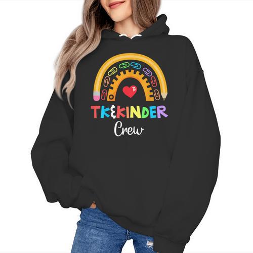 TK And Kinder Crew TK Teacher Transitional Kindergarten PreK Women's Hoodie - teacherstshirts.com CA