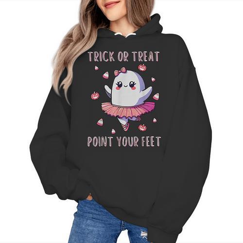 Trick Or Treat Point Your Feet Halloween Ghost Dance Teacher Women's Hoodie - teacherstshirts.com CA