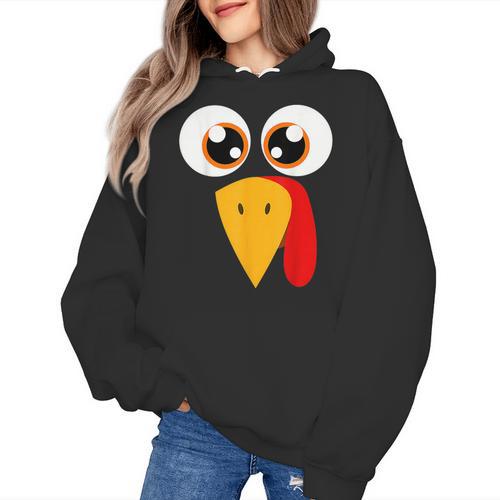 Turkey Face Halloween Costume Thanksgiving Teacher Nurse Women's Hoodie - teacherstshirts.com UK