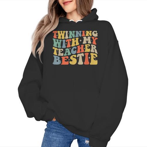 Twin Day Friends Teacher Twinning With My Bestie Matching Women's Hoodie - teacherstshirts.com AU
