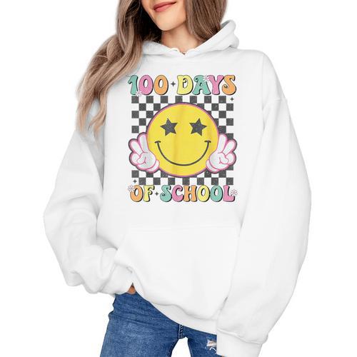 100th Day Of School Teacher Kids 100 Days Of School Women's Hoodie - teacherstshirts.com CA