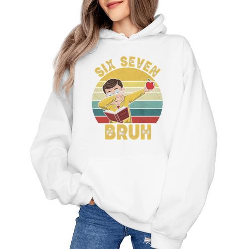 67 Meme Six Seven Bruh Retro Dabbing Teacher School Women's Hoodie - teacherstshirts.com UK