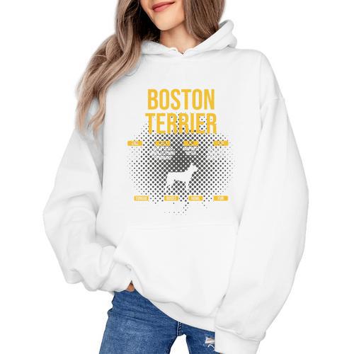 Anatomy Of Boston Terrier Dog Lover Women's Hoodie - Bostonterriersmerch.com